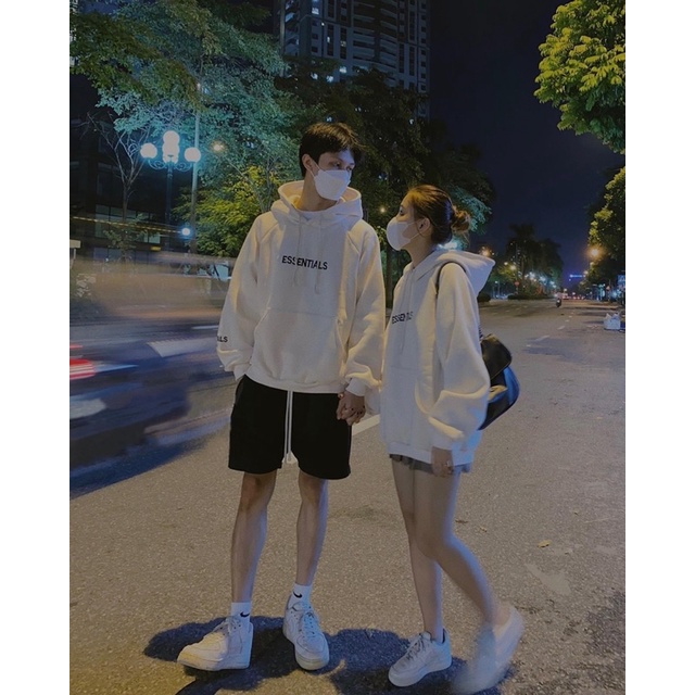 [Hot Hit] Áo hoodie nam nữ. Áo nỉ hoodie ESSENTIALS có mũ form rộng kiểu dáng unisex 2 màu Đen/Be | BigBuy360 - bigbuy360.vn