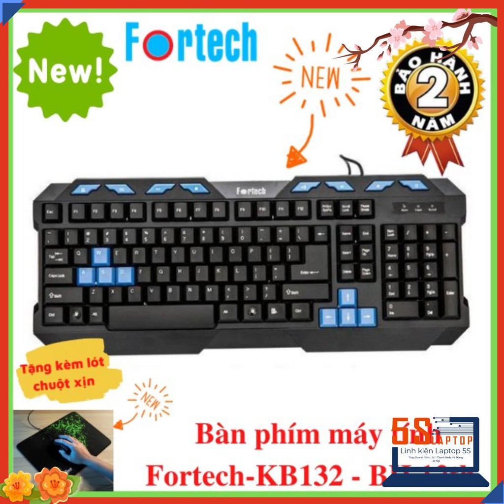 💥Tặng Lót Chuột Xịn💥 Bàn phím KB132,bàn phím máy tính KB132 Fortech KB132 - Bảo hành 2 năm,CHÍNH HÃNG