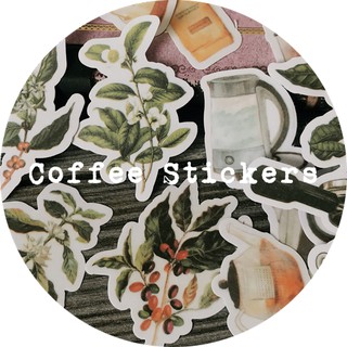 Sticker coffee giấy trong phong cách Âu Mỹ