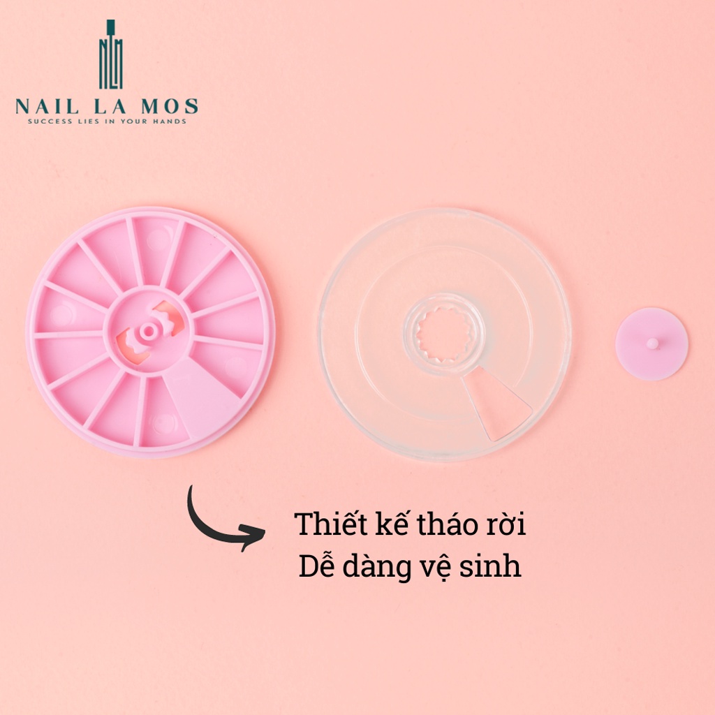 Khay đựng đá nail - Khay tròn nhựa đựng phụ kiện trang trí size bé