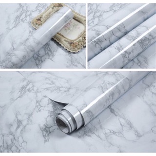 5M decal giả đá vân xám cho nhà bếp chống nước keo sẵn khổ 60 cm