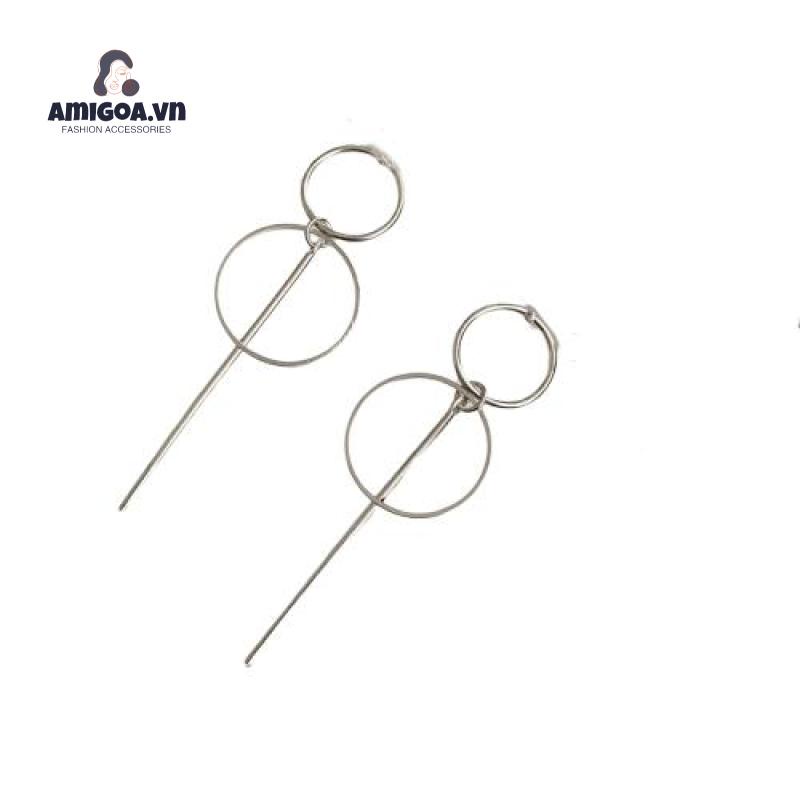 Bông Tai Tròn Dáng Dài Thiết Kế Đơn Giản Thời Trang