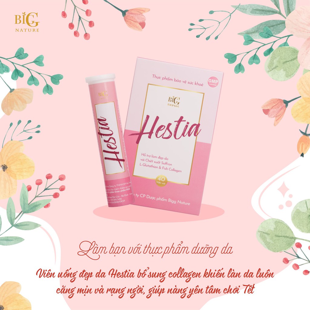 Viên sủi trắng da HESTIA collagen saffon