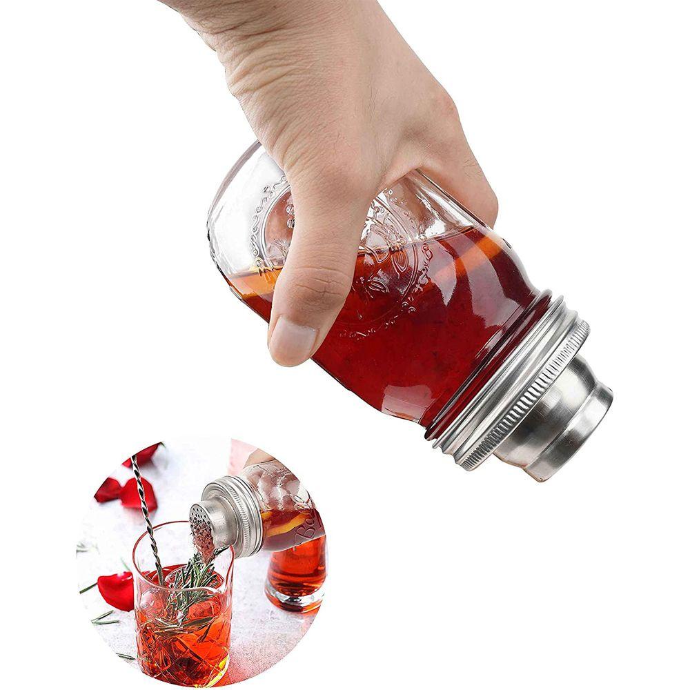 JANE Dụng Cụ Rây Bột Bằng Thép Không Gỉ Có Nắp Đậy Bình Lắc Pha Chế Cocktail