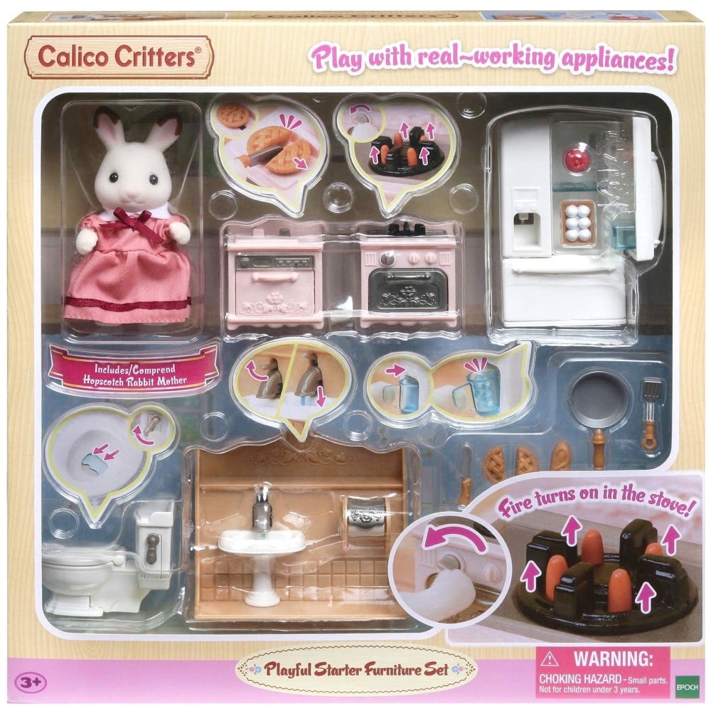 Sylvanian Families Calico Critters Bộ Nội Thất Căn Bản Hoạt Động Như Thật Playful Starter Furniture Set