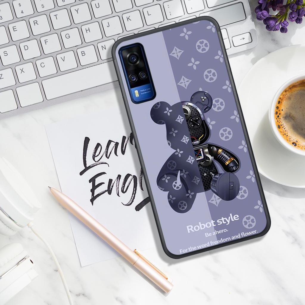 ỐP LƯNG VIVO Y12S - Y20 - Y20S - Y51 2020 - Y53S 4G - Y53S 5G - Y72 , IN HÌNH GẤU BEAR ROBOT BAO NGẦU, SIÊU ĐẸP.
