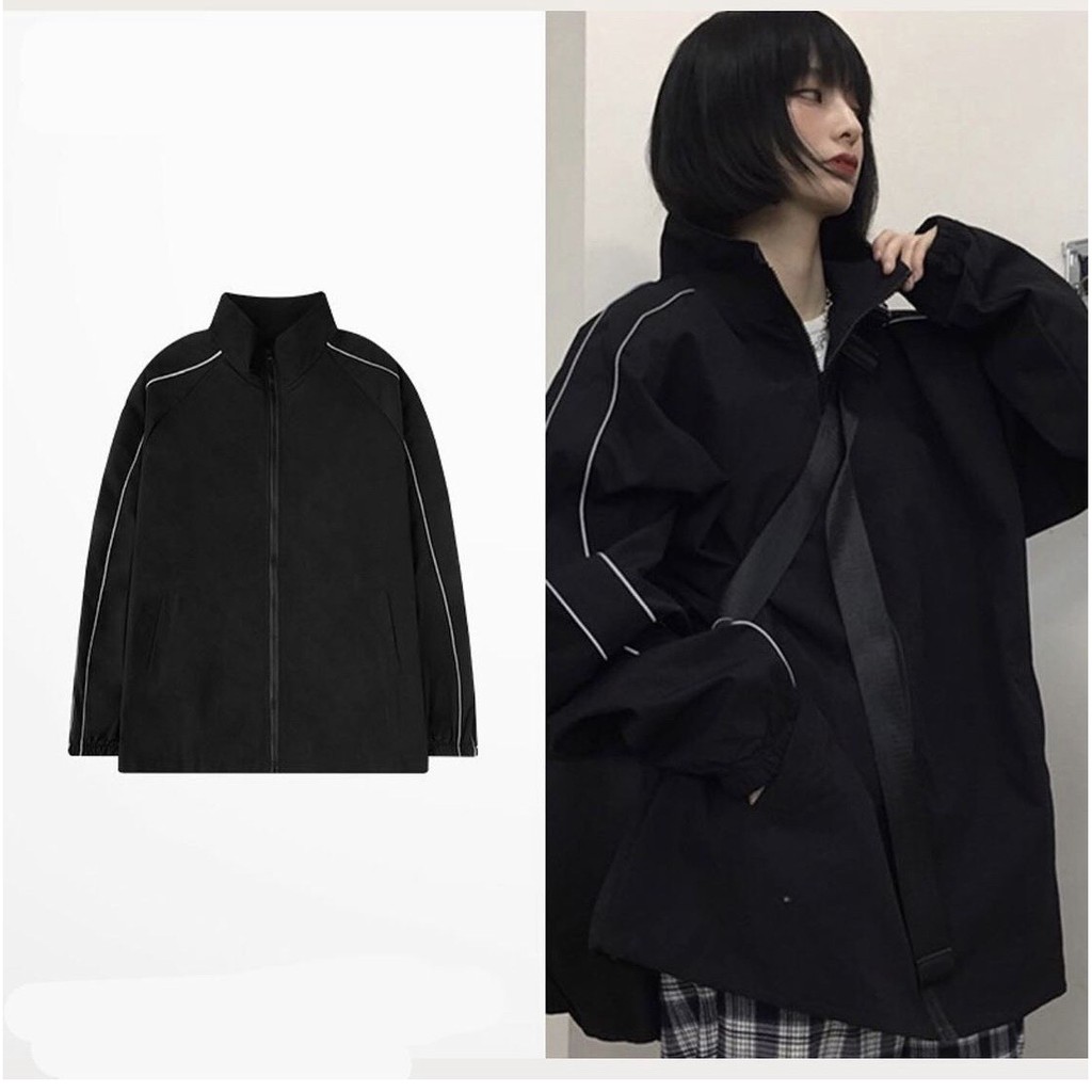 Jacket Áo khoác dù YAYSHOP 2 sọc Phản Quang chất dù 2 lớp trượt nước hình thật (form unisex)