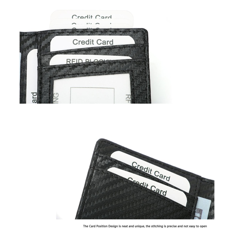 Ví Đựng Tiền Chống Trộm RFID Bằng Sợi Carbon Cổ Điển Cho Nam