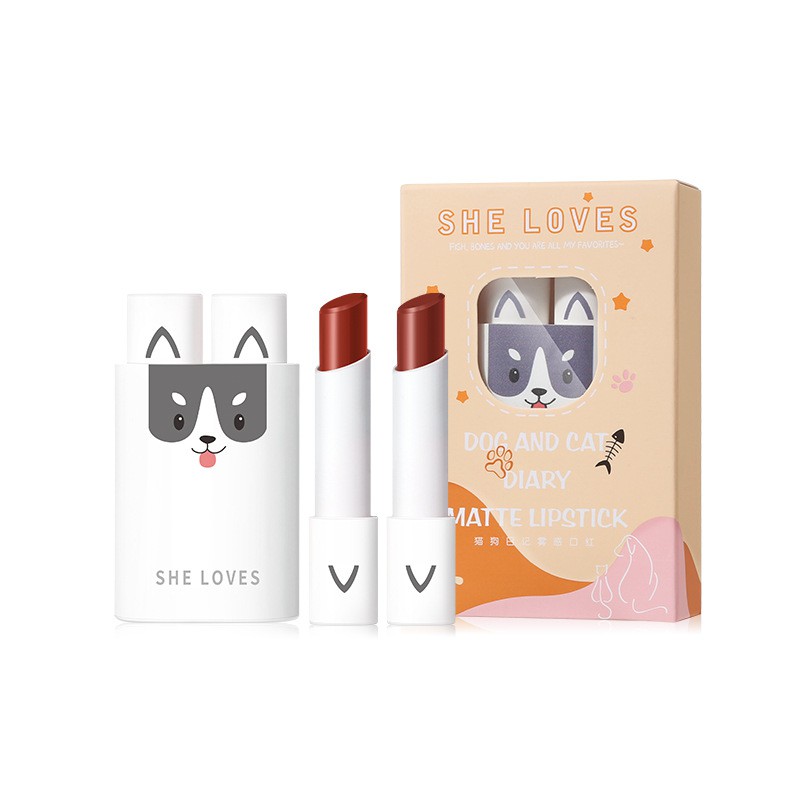 Son She Loves Dog and Cat Diary Matte Lipstick siêu lì hàng nội địa Trung | BigBuy360 - bigbuy360.vn