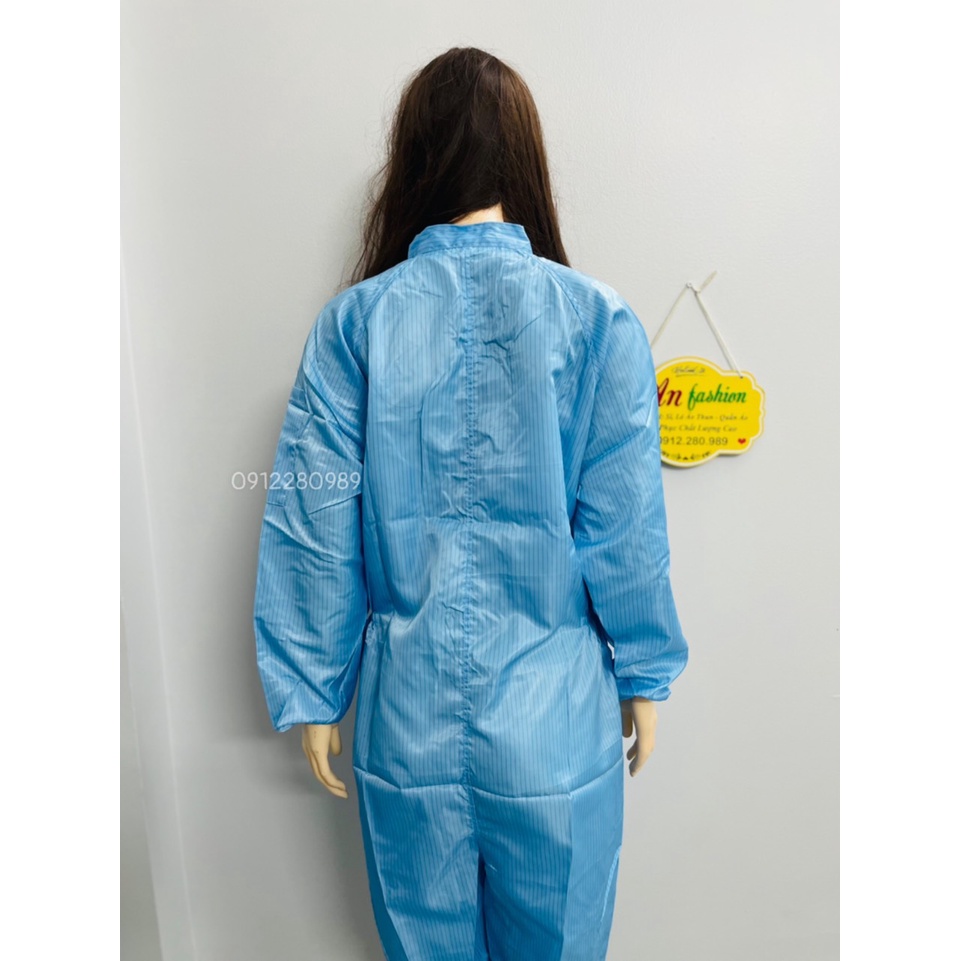 Áo liền quần chống tĩnh điện, chống bụi dùng trong phòng sạch phòng lab _ Hình chụp thật