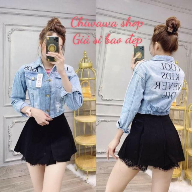 Áo khoác jean nữ form lững hàng VIP dưới 58Kg style Berlin-Coolkids-G5