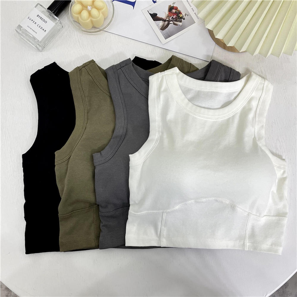 50192 Áo Vest Ngắn Mỏng Vừa Vặn Cổ Tròn