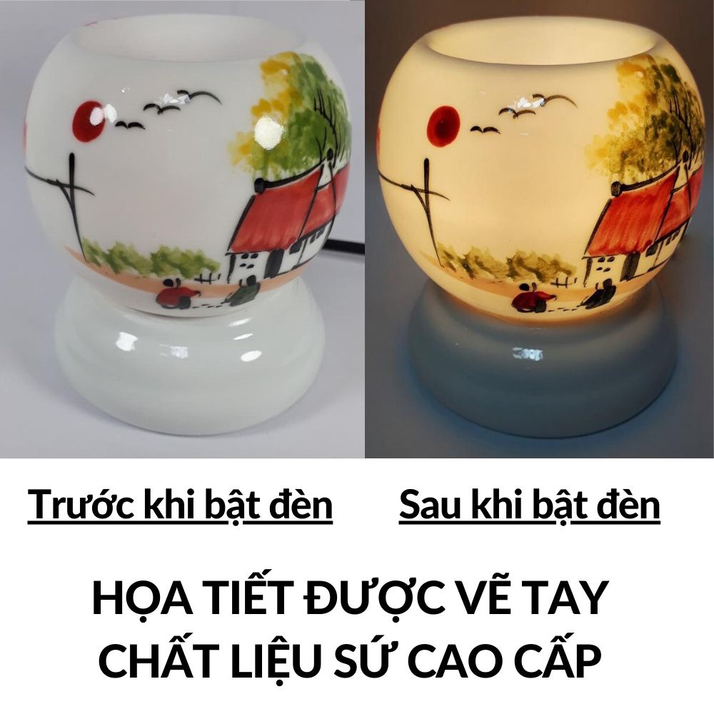 Mua ngay Đèn xông tinh dầu Tặng 1 bóng đèn (Chủ đề Hoa và Mẫu khác) hương thơm phòng đuổi diệt muỗi