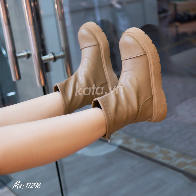 Giày boots da cổ cao nữ 11296