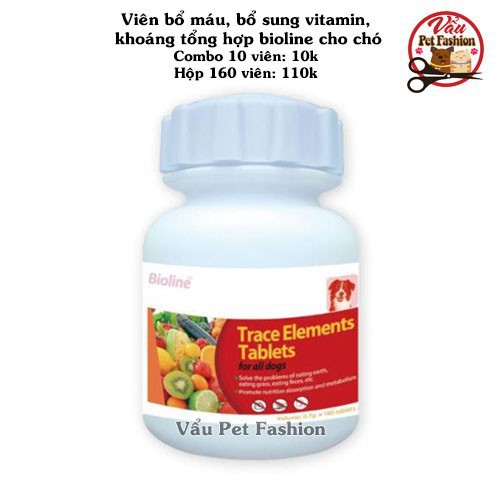 Viên bổ máu, bổ sung vitamin, khoáng tổng hợp Bioline cho chó