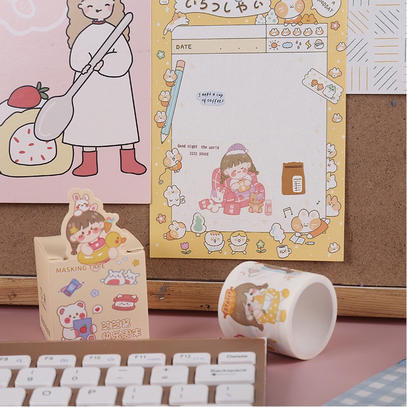Washi tape phong cách hoạt hình WS16 - Băng dính họa tiết cute trang trí sổ tay