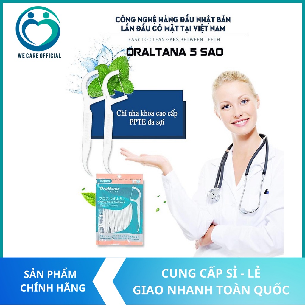 [Chính Hãng] Tăm chỉ nha khoa Oraltana - Tăm kẽ răng chăm sóc răng lợi - Hộp 100 que tiêu chuẩn xuất Nhật