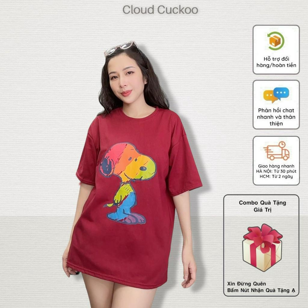 Áo Thun Nữ Dáng Rộng Hình Chú Chó Trắng Chất Cotton Bền Đẹp Đứng Phom Áo Thấm Hút Mồ Hôi - Mã Số: ATG8277