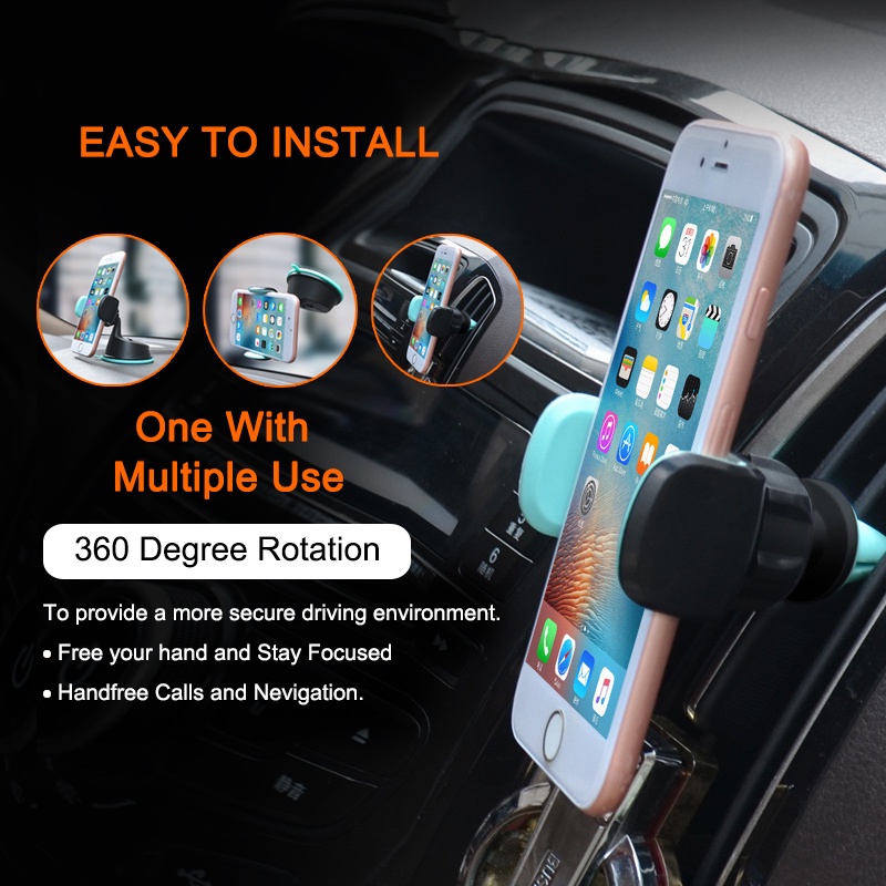 2 Trong 1 360° Giá Đỡ Điện Thoại cp Xoay Được Tiện Lợi Dành Cho Xe Máy / Xe Đạp