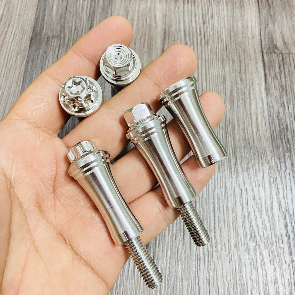 Bộ sưu tập khâu BAGA trước xe DREAM, DREAM thái, ốc gắn khâu BAGA chất liệu INOX 304 SÁNG BÓNG