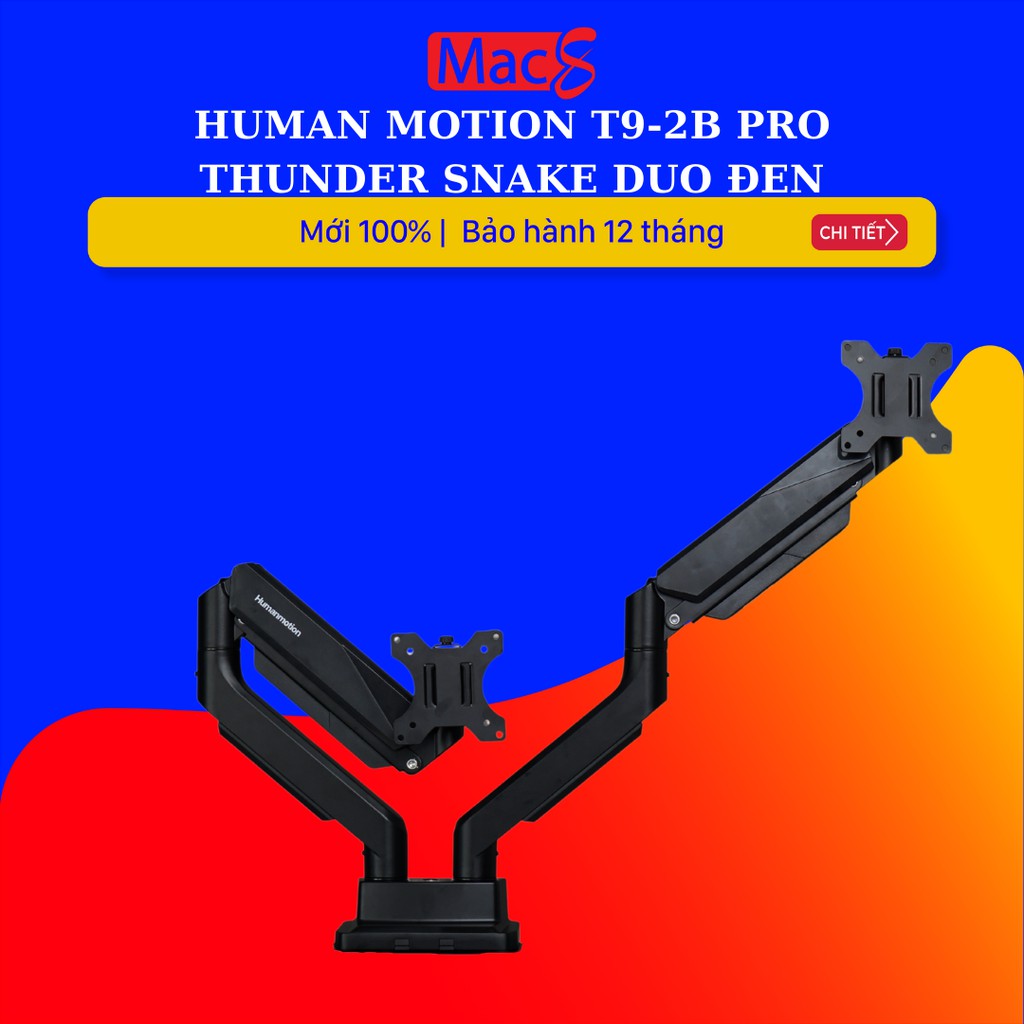 Giá đỡ màn hình Human Motion T9-2B Pro Thunder Snake Duo Đen