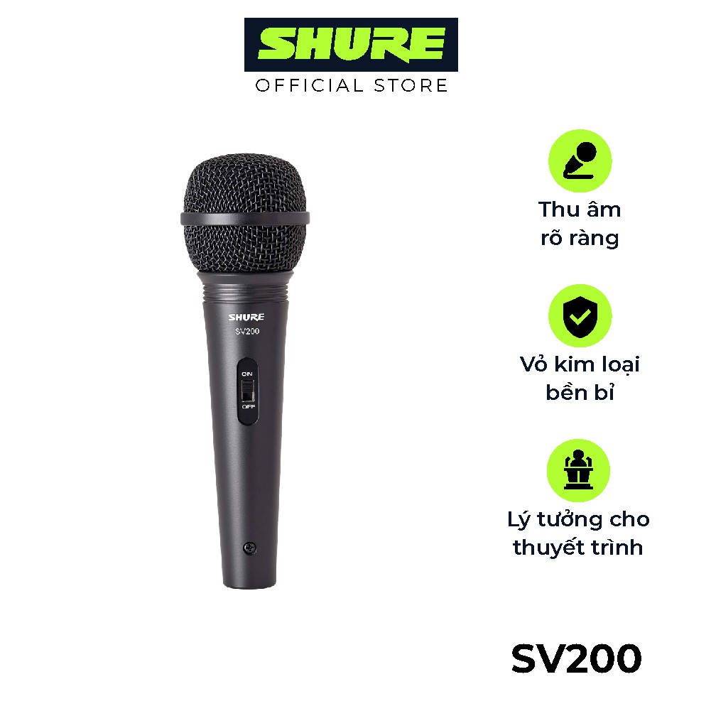 [Mã ELHACE giảm 4% đơn 300K] Micro Shure SV200 - Hàng chính hãng - karaoke - chất lượng cao giá tốt