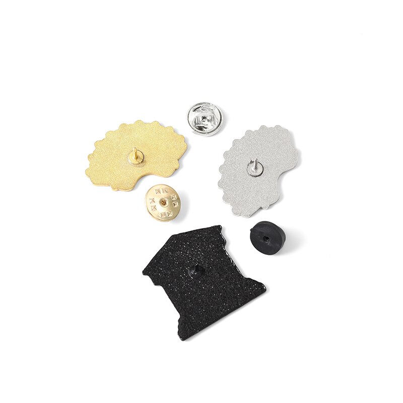 Ghim cài áo QIHE JEWELRY tráng men màu đen in chữ I Dissent Rbg độc đáo