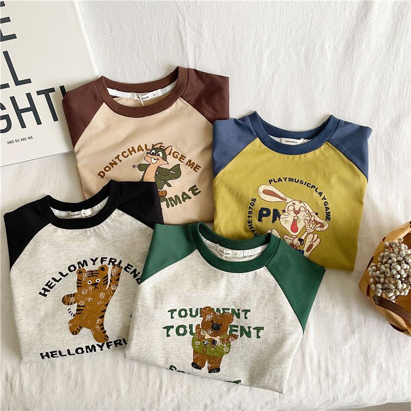 Áo Thun Raglan In Họa Tiết Hoạt Hình Phong Cách Nhật Bản 2022 Cho Bé