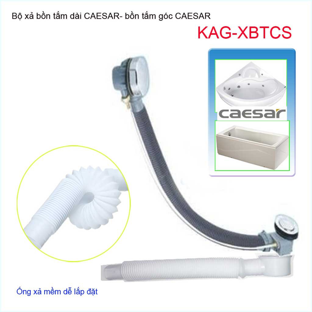 Bộ xả cho bồn tắm dài Caesar, bộ xả bồn tắm Caesar KAG-XBTCS