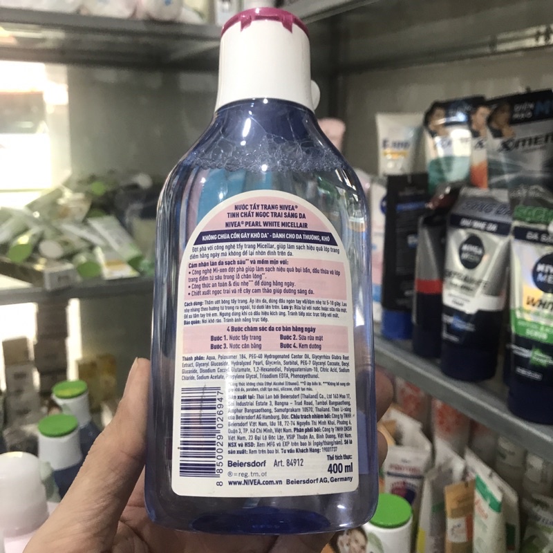 Nước Tẩy Trang NIVEA Tinh Chất Ngọc Trai Sáng Da Dành cho Da Thường Da Khô 400ml
