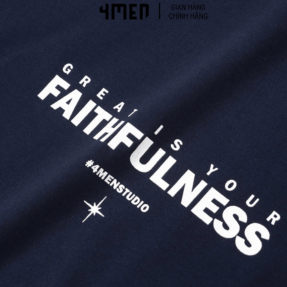 Áo Thun Nam Slimfit Faithfunlness 4MEN AT100 vải cotton thoáng mát, co giãn 4 chiều, form dám ôm gọn, mềm mịn, trẻ trung