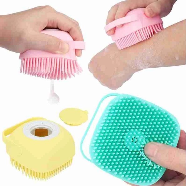 Bàn chải tắm silicon tạo bọt mềm mại, gội đầu, tẩy da chết, massage cơ thể, phù hợp cho bé yêu