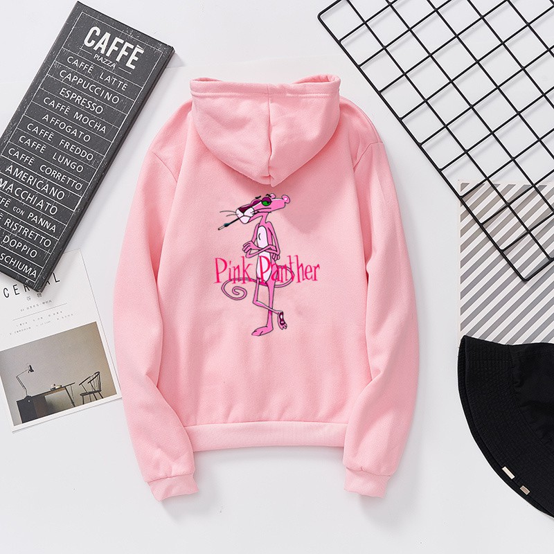 Áo Hoodies tay dài hoạ tiết chú báo hồng thiết kế đáng yêu cho phái nữ | BigBuy360 - bigbuy360.vn