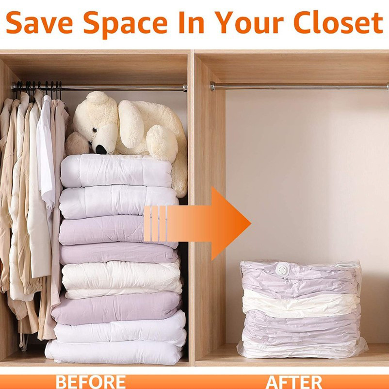 Túi hút chân không trong suốt đựng quần áo tiết kiệm diện tích nhiều kích thước tùy chọn