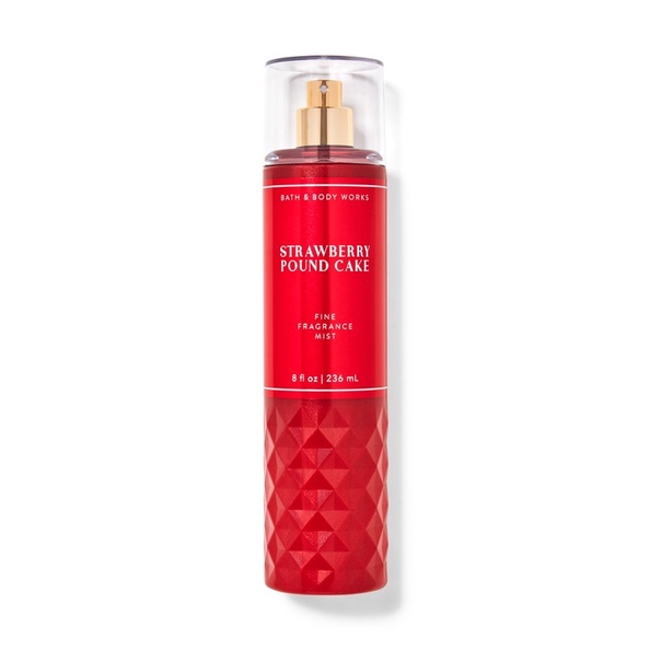 Xịt thơm lưu hương toàn thân Bath and Body works - Strawberry Pound cake 236ml