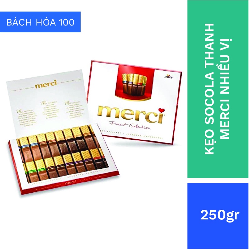 Kẹo Socola hỗn hợp Merci thanh Finest Selection hộp 250g