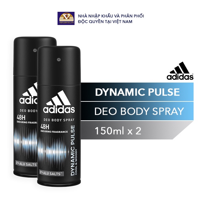 Combo 2 chai : Xịt Khử Mùi Toàn Thân Nam Adidas - Dynamic Pulse - 150ml