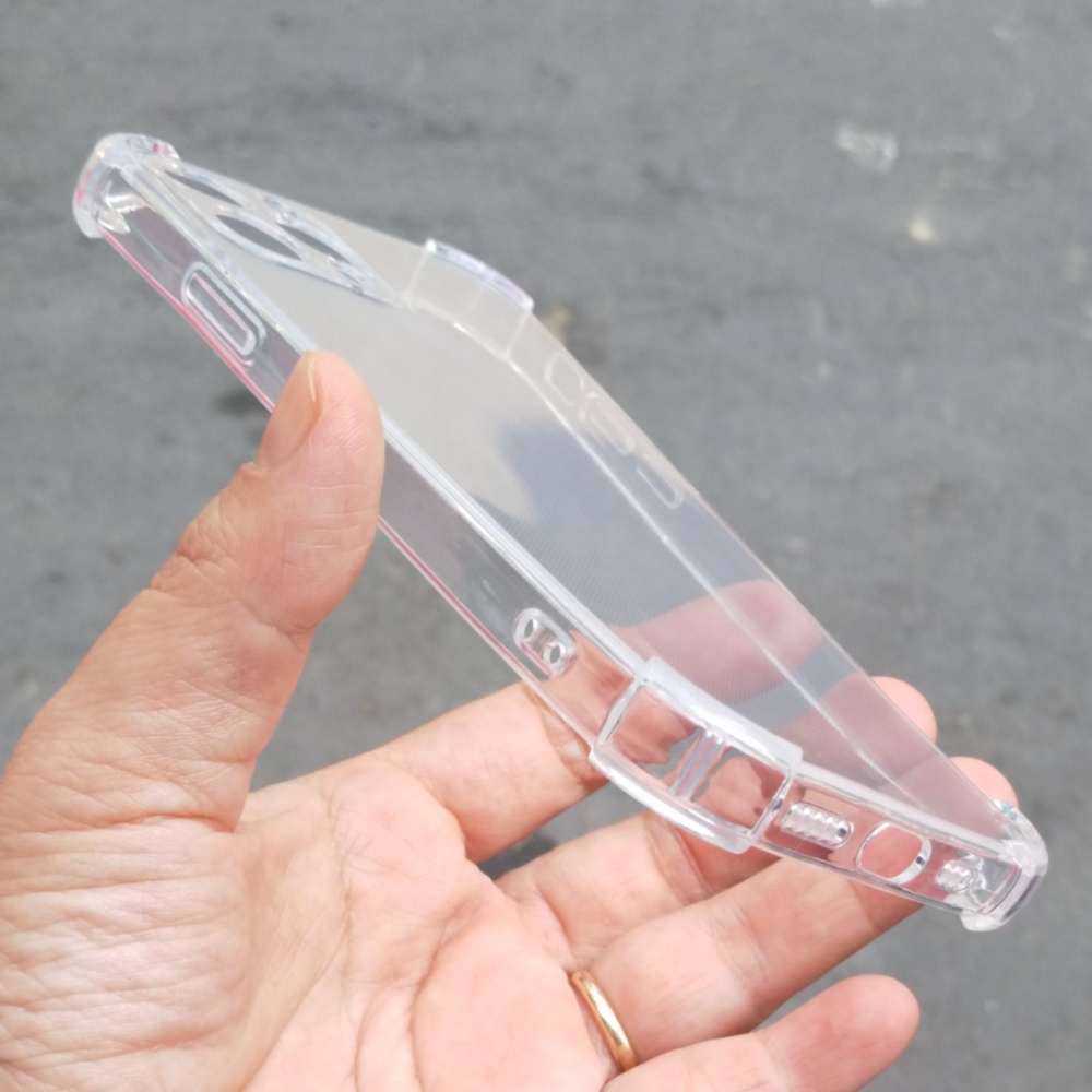 Ốp lưng chống sốc gờ cao 4 góc màu trong cho iPhone 11 12 13 Pro Max  giá rẻ