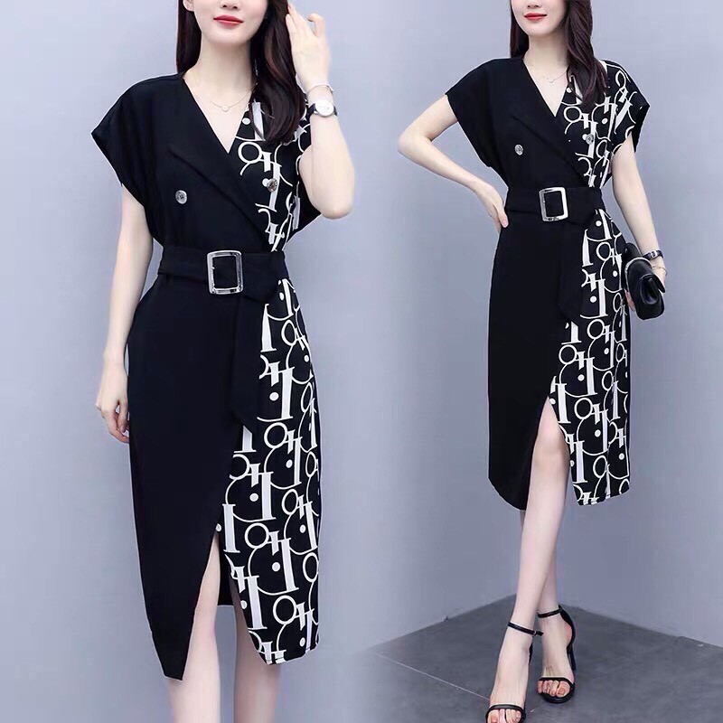 VÁY LỤA PHỐI CHỮ DIOR SIÊU SANG - CV275541