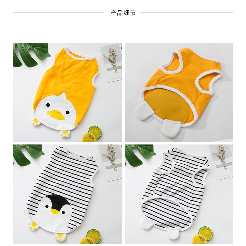 Áo cho mèo chó Hipipet - quần áo thú cưng chất cotton xịn dễ thương in hình chim cánh cụt -TCM01
