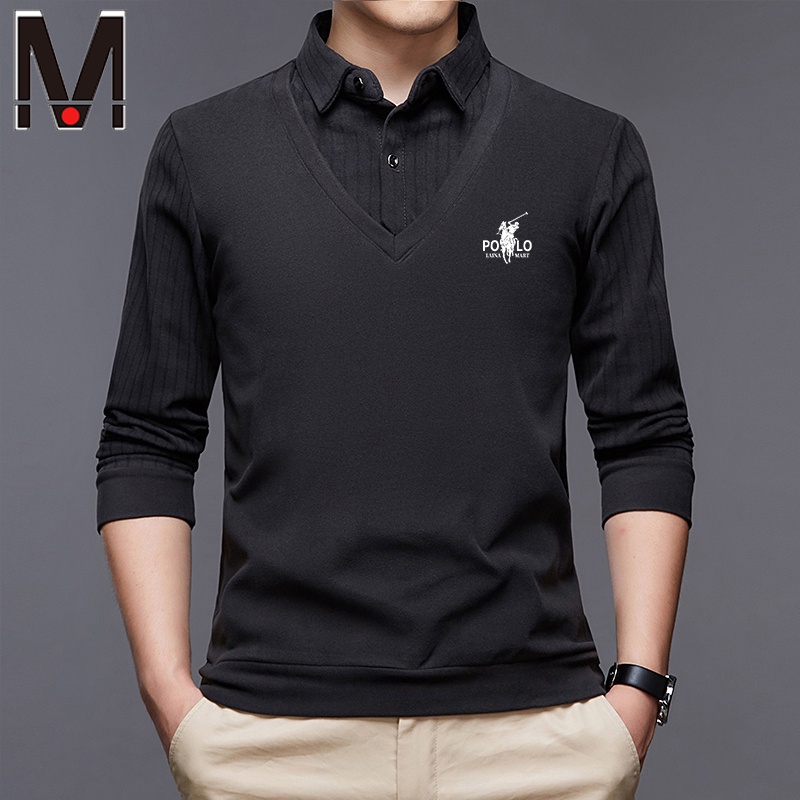 Áo polo Cotton Dài Tay Thời Trang Công Sở Cho Nam 5 Màu Lựa Chọn