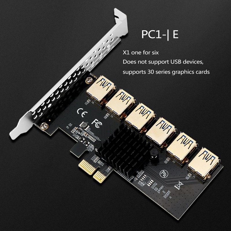 Card Mở Rộng Pcie 1X Sang 6 Cổng USB3.0 Pcie X1 Sang X4 X8 X16 R