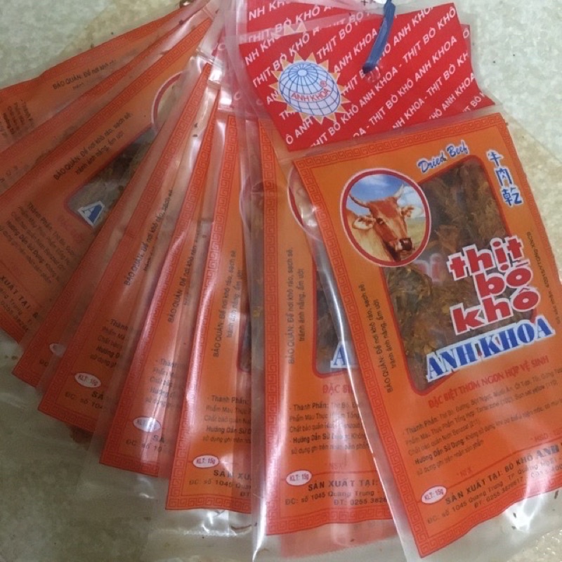 Thịt bò khô anh khoa 10gói/dây