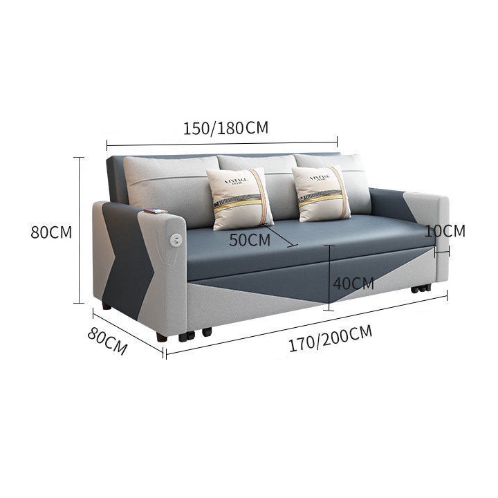 Giường Sofa Thông Minh Cao Cấp Rộng 1m7, 2m ,Sô Pha Giường Đa Năng Gấp Gọn Thành Ghế