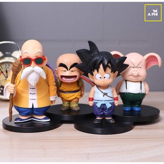 Mô hình Dragon Ball thời thơ ấu Songoku, cụ rùa, krillin, lợn 16cm