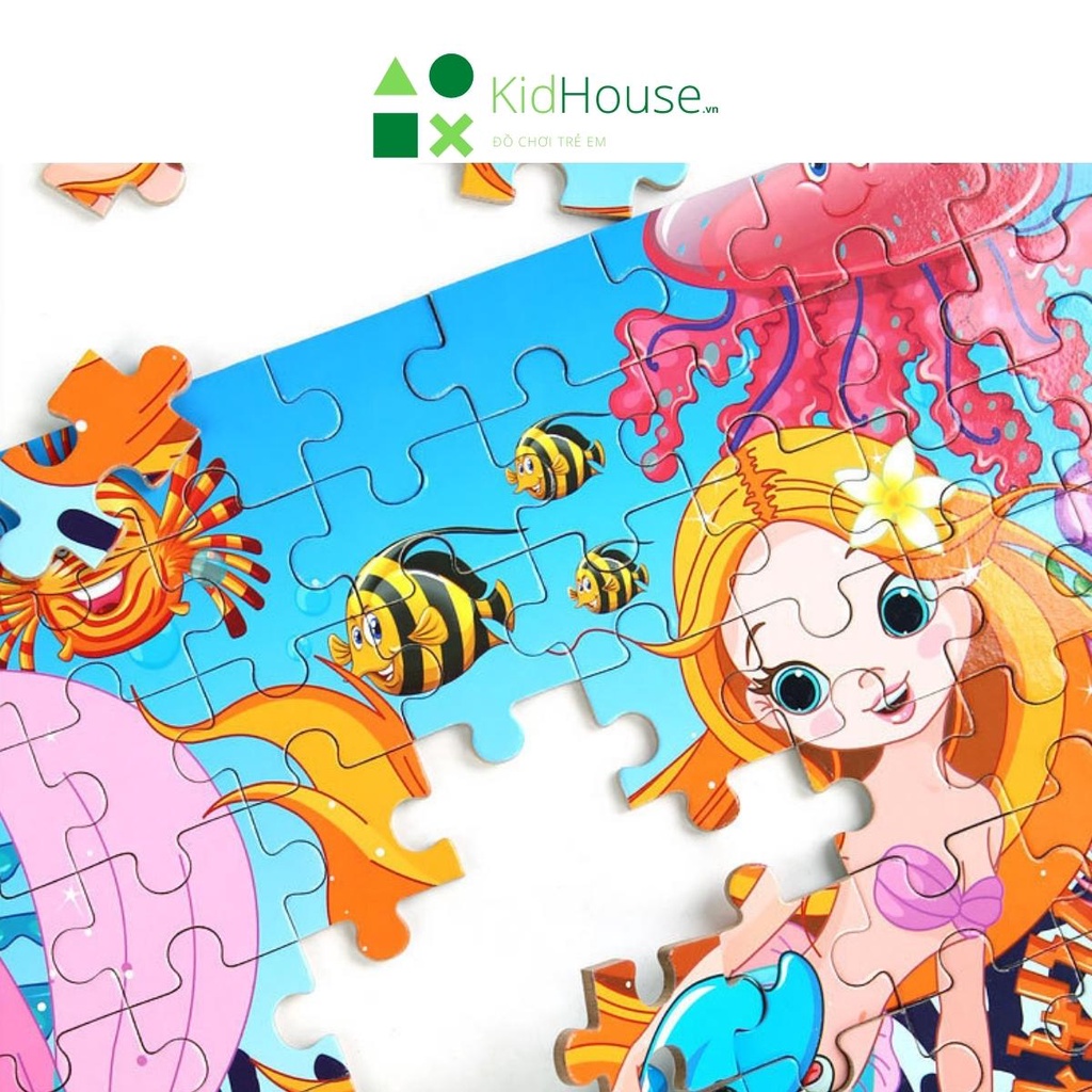 Tranh ghép hình cho bé 100 mảnh đồ chơi xếp hình phát triển trí tuệ cho bé 2 đến 5 tuổi Kidhouse.vn