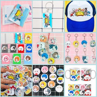 set 45 sản phẩm hero team: 30 sticker , móc 8 miếng, 1 sổ 200 trang , 1 móc mica ...