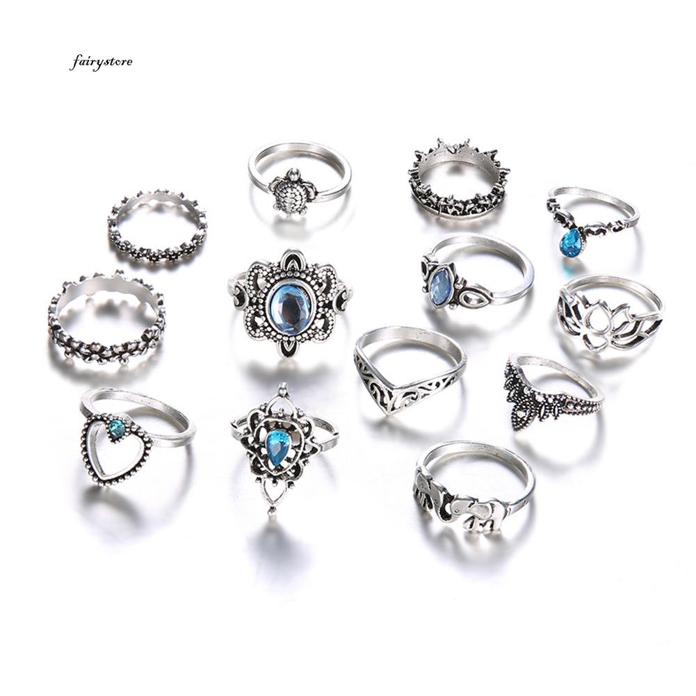 Set 13 NhẫN NhiềU KiểU DáNg Phong CáCh Boho