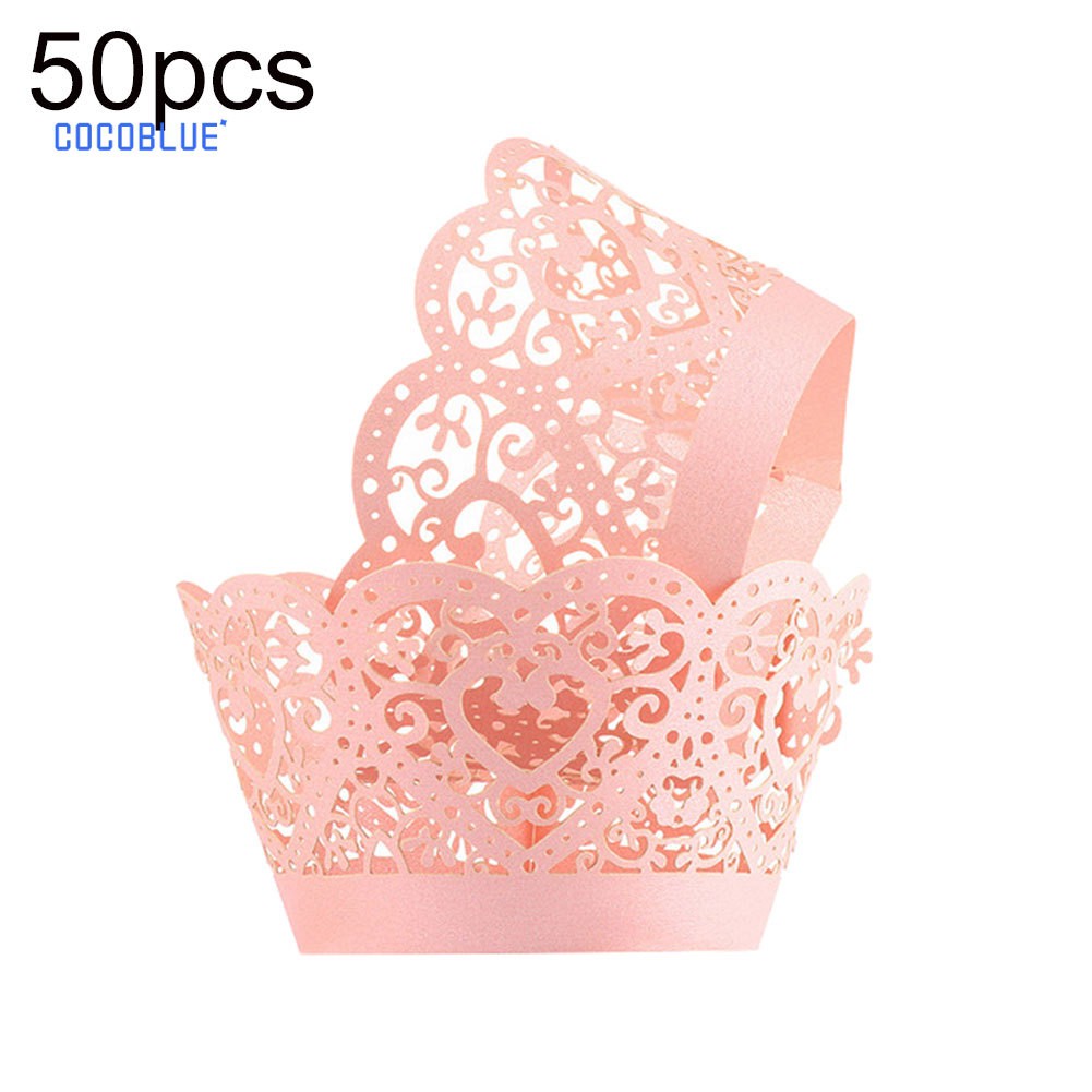 Set 50 Giấy Cắt Họa Tiết Cách Điệu Trang Trí Bánh Cupcake Tiện Dụng