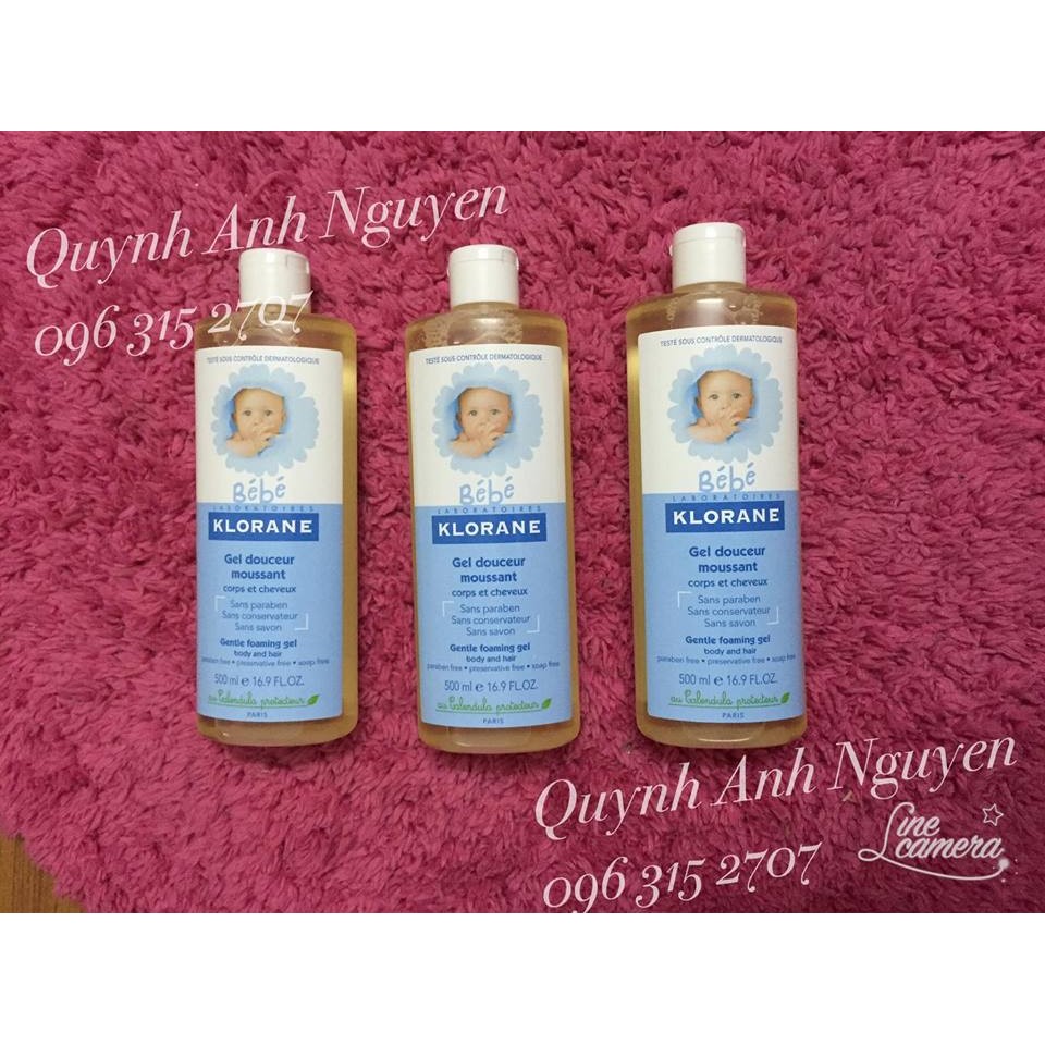 Dầu tắm và gội 2 trong 1 Klorane 500ml